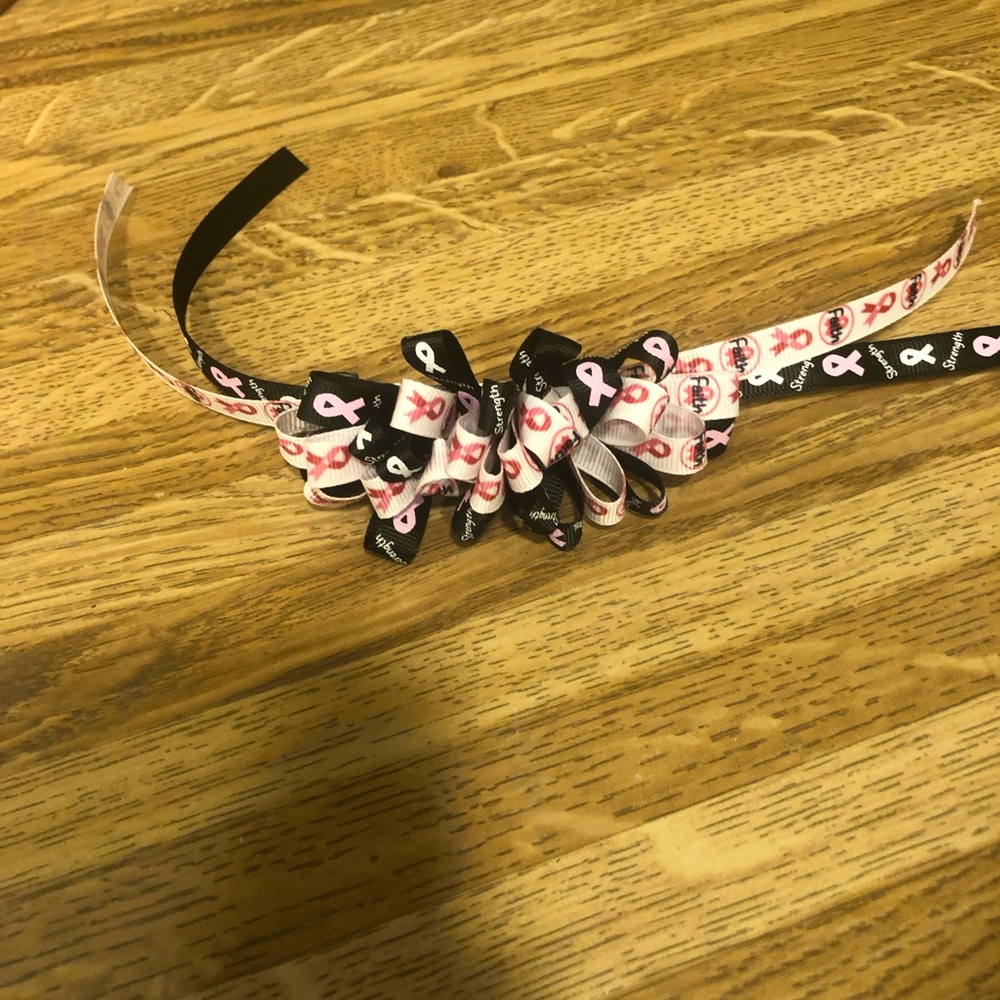 Breast Cancer Awareness Ribbon Hair clip.
